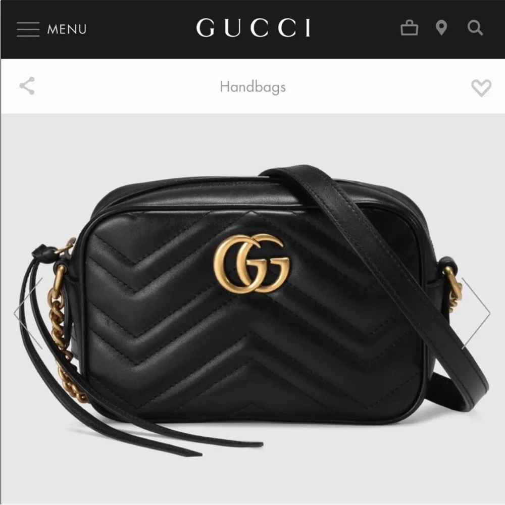 Gucci Black and Gold Quilted Crossbody Bag - Picture 7 of 11